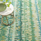 Dash and Albert Paint Chip Wool Area Rug - 2.5' x 8' Runner Moss Graphic Hand Micro Hooked Accent Rug - Durable, High Traffic Areas Hallway, Living Room, Stairs