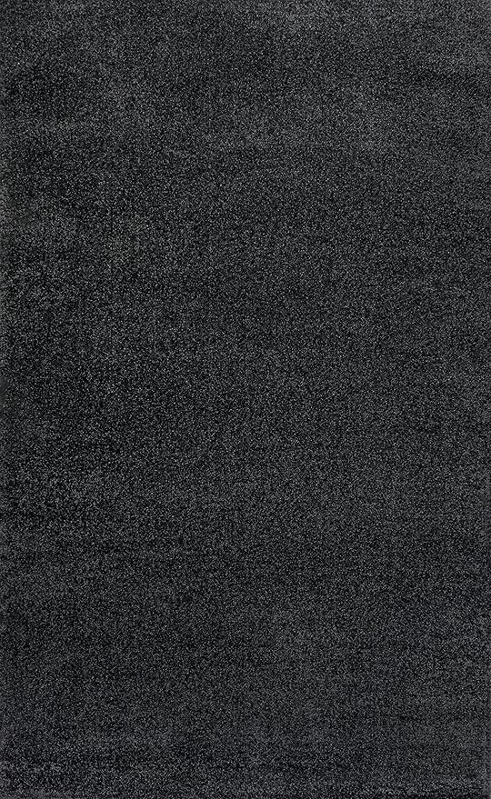 Eyely UES100I-14 Supersoft Haze Solid Low-Pile Indoor Area Rug, Coastal, Bohemian, Minimalist, Classic, Casual for Bedroom,Kitchen,Living Room,Non Shedding,Easy-Washing, Black, 10 X 14