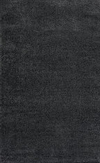 Eyely UES100I-5 Supersoft Haze Solid Low-Pile Indoor Area Rug Casual;Contemporary;Solid;Traditional, Bedroom, Kitchen, Living Room, Easy-Cleaning, Non-Shedding, 5 X 8, Black
