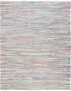 SAFAVIEH Rag Rug, Collection X-Large Area Rug - 11' x 15', Grey & Multi, Handmade Boho Stripe Cotton, Ideal for High Traffic Areas in Living Room, Bedroom (RAR121M)