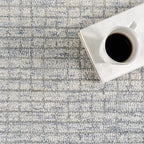 Rugs USA Melrose Light Blue/Ivory, 9'6" x 13'6", Handmade, Wool & Cotton, Soft and Cozy, High Traffic, Stain Resistant, Easy Clean, Durable Area Rug for Bedroom, Living Room, Dining Space, Entryway