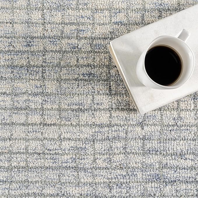 Rugs USA Melrose Light Blue/Ivory, 2'6" x 8', Handmade, Wool & Cotton, Soft and Cozy, High Traffic, Stain Resistant, Easy Clean, Durable Area Rug for Bedroom, Living Room, Dining Space, Den, Entryway