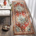 SAFAVIEH Monaco Collection 2'2" x 6' Orange Light Blue MNC243H Boho Chic Medallion Distressed Non-Shedding Living Room Entryway Foyer Hallway Bedroom Runner Rug