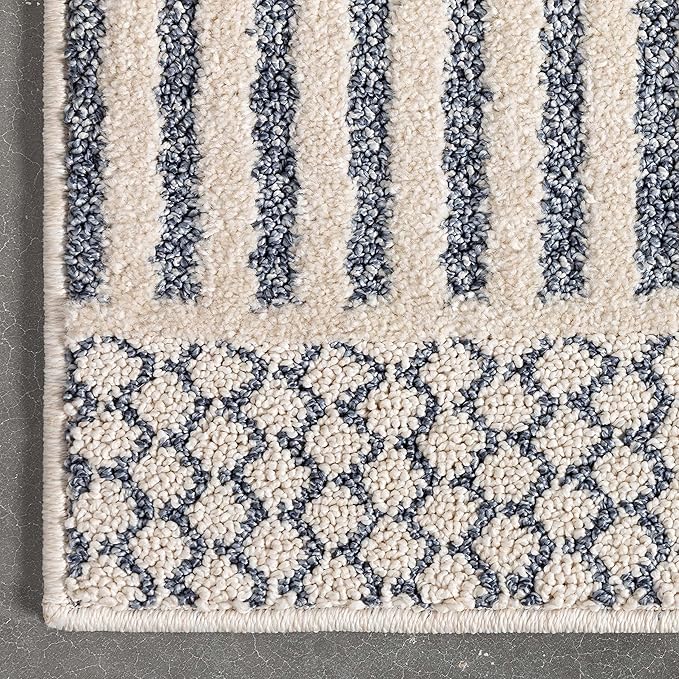 Well Woven Harlow Collection Briar Light Blue - Modern Tribal Minimalist Geometric 6x9 Area Rug - Ideal for Living Room, Dining Room & Bedroom - Durable, Stain Resistant & Easy to Clean