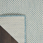 Nourison Home Courtyard Ivory Aqua 5' x Square Area Rug - Easy Clean, Non Shedding, Bed Room, Living Room, Dining Room, Kitchen (5' x Square)