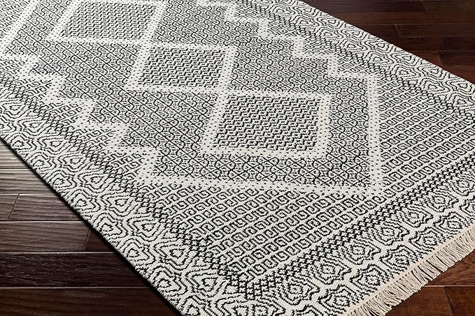 Mark&Day Wool Rugs, 5x7 Nishnabotny Cottage Dark Gray Area Rug, Grey Beige Carpet for Living Room, Bedroom or Kitchen (5' x 7'6")
