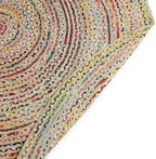 REDEARTH · Jute Cotton Chindi Area Rug - 8' Round Rug, Handwoven, Non-Shedding, Soft & Durable – Multi Tones for Home Décor in Living Room, Dining Room, Bedroom