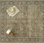 Vintage Area Rug 4x6 Light Brown Bedroom Indoor Kitchen Washable Living Room Carpet Tribal Distressed Retro Accent Throw Rug for Office Dining Room Bathroom Faux Wool