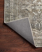Loloi Layla Collection LAY-13 Antique/Moss 7'-6" x 9'-6" .13" Thick Area Rug, Soft, Durable, Vintage Inspired, Distressed, Low Pile, Non-Shedding, Easy Clean, Printed, Living Room Rug