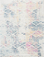 SAFAVIEH Area Rug 12x18 - Tulum Collection - Large - Ivory & Blue, Moroccan Boho Tribal Design, Non-Shedding & Easy to Clean, Ideal for Living Room, Bedroom, Dining Space (TUL272C)
