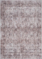 Turkish Rug. Washable Vintage Oriental Antique Inspired Traditional Doormat Small Modern Area Rugs Luxury Entryway Entry Bedroom Bathroom Kitchen (397CB, 2'5 x 6'9)