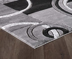 GLORY RUGS Area Rug 2x3 Door Mat Grey Geometric Soft Floor Carpet with Premium Fluffy Texture for Indoor Living Dining Room and Bedroom Area