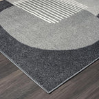 Abani Deco Collection Area Rug - Grey Minimalist Design -5'3" x 7'6"(5'x8') - Easy to Clean - Durable for Kids and Pets - Non-Shedding - Medium Pile - Soft Feel - for Living Room, Bedroom & Office