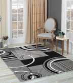 GLORY RUGS Area Rug Modern 2x7 Grey Soft Hand Carved Contemporary Floor Carpet with Premium Fluffy Texture for Indoor Living Dining Room and Bedroom Area