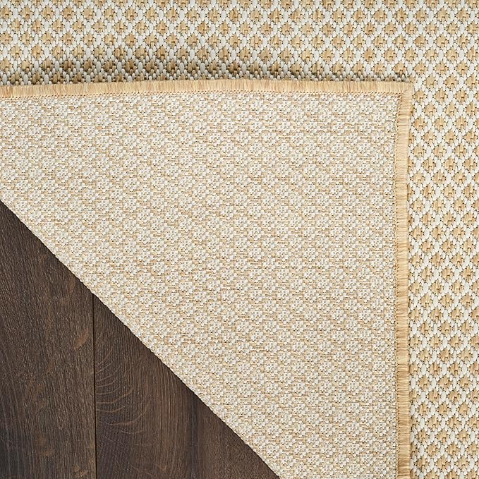 Nourison Home Courtyard Natural 10' x 14' Area Rug - Easy Clean, Non Shedding, Bed Room, Living Room, Dining Room, Kitchen (10' x 14')