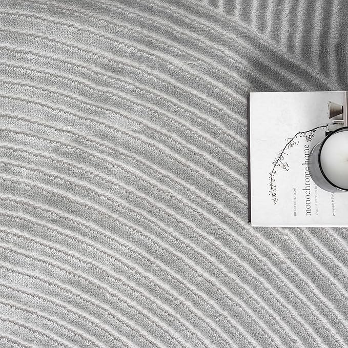 Abani Grey Area Rug for Living Room, Bedroom - Zen Reiki Pattern- 6' x 9' -Durable & Easy to Clean