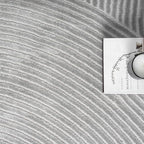 Abani Grey Area Rug for Living Room, Bedroom - Zen Reiki Pattern- 6' x 9' -Durable & Easy to Clean