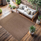 CAMILSON Outdoor Rug 10x14 Modern Area Rugs for Large Indoor and Outdoor Patios and Porches - Waterproof, Washable, Non-Shedding, Easy-to-Clean Outside Carpet (10 x 14, Solid - Jute)