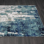LUXE WEAVERS Modern Abstract Art Light Blue 4x5 Area Rug
