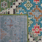 SAFAVIEH Madison Collection Accent Rug - 4' x 6', Green & Beige, Boho Diamond Distressed Design, Non-Shedding & Easy Care, Ideal for High Traffic Areas in Entryway, Living Room, Bedroom (MAD418Y)