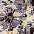 Rugshop Cream Bright Flowers Non Slip Non-Shedding Square Area Rug for Dining Room, Living Room and Bedroom, 6'6" x 6'6"