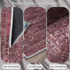 Fame Rugs Turkish Rug. Washable Vintage Oriental Antique Inspired Traditional Doormat Small Modern Area Rugs Luxury Entryway Entry Bedroom Bathroom Kitchen (395RR, 4'9 x 6'9)
