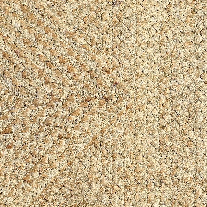 REDEARTH · Rectangular Area Rug - 2'x3' Braided Natural Jute with Non-Skid Backing - Handwoven Boho Rug for Bedroom, Kitchen, Living Room - Farmhouse Aesthetic Home Decor - Durable Handmade Rug