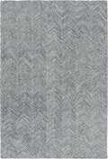 Modern Herringbone Chevron Collection Handcrafted Wool Area Rug - Durable, Zigzag Pattern, for High Traffic, Contemporary Design for Living Room, Bedroom, Dining Room Decor (Denim Blue, 10' x 14')