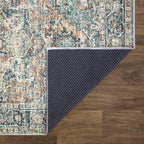 Bloom Rugs Caria Washable Non-Slip 8x10 Rug - Blue Green/Tangerine Traditional Area Rug for Living Room, Bedroom, Dining Room, and Kitchen - Exact Size: 7'8" x 10'