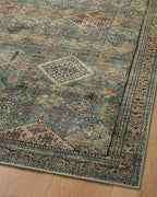 Loloi Magnolia Home by Joanna Gaines Sinclair Collection SIN-03 Turquoise/Multi 2'-0" x 5'-0", .25" Pile Height, Machine Washable, Accent Rug