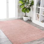 JONATHAN Y Haze Solid Low-Pile Pink Indoor Area Rug 6x9, Coastal,Bohemian,Minimalist,Classic, Easy-Cleaning for Living Room,Bedroom,Kitchen,Pet Friendly,Non-Shedding (SEU100P-6)