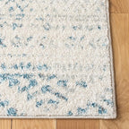 SAFAVIEH Area Rug 8x10 - Tulum Collection - Large - Ivory & Turquoise, Moroccan Boho Tribal Design, Non-Shedding & Easy to Clean, Ideal for Living Room, Bedroom, Dining Space (TUL272E)