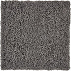 Unique Loom Solid Shag Collection Area Rug (3' 3" Square, Graphite Gray)