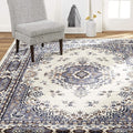 Home Dynamix Premium Sakarya Traditional Medallion Border Area Rug, Porcelain, 3'7"x5'2" Rectangle