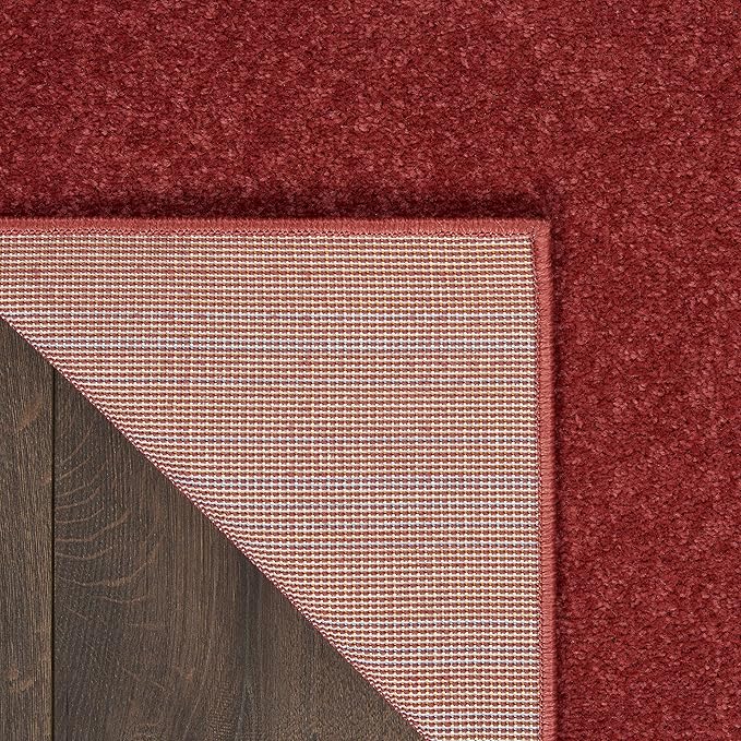 Nourison Home Nourison Essentials Brick Red 6' x 9' Area Rug - Easy Clean, Non Shedding, Bed Room, Living Room, Dining Room, Kitchen (6' x 9')