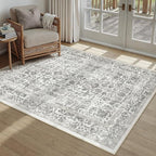 Black Area Rug 3x4 Office Entryway Rug Machine Washable Kitchen Vintage Distressed Non Slip Carpet Indoor Retro Floral Accent Throw Door Mat for Bathroom Bedroom Dining Living Room