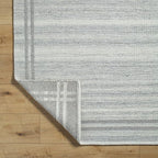 Mark&Day Wool Rugs, 4x6 Janmichael Solid and Border Gray Area Rug, Grey Ivory Carpet for Living Room, Bedroom or Kitchen (3'6" x 5'6")