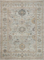 Loloi Magnolia Home by Joanna Gaines Millie Collection MIE-02 Sky/Gold 2'-7" x 8'-0", .25" Pile Height, Runner Rug