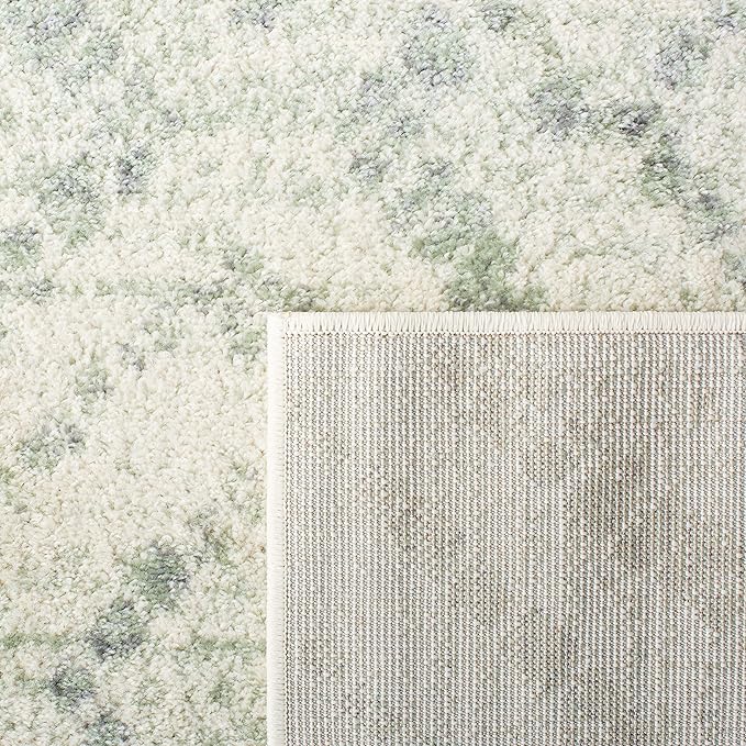 SAFAVIEH Adirondack Collection Area Rug - 10' Round, Ivory & Green, Geometric Design, Non-Shedding & Easy Care, Ideal for High Traffic Areas in Living Room, Bedroom, Dining (ADR131X-10R)