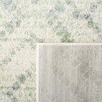 SAFAVIEH Adirondack Collection Area Rug - 6' Square, Ivory & Green, Modern Diamond Distressed Design, Non-Shedding & Easy Care, Ideal for High Traffic Areas in Living Room, Bedroom (ADR131X)