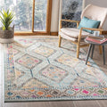 SAFAVIEH Madison Collection Area Rug - 6' x 9', Blue & Yellow, Boho Diamond Distressed Design, Non-Shedding & Easy Care, Ideal for High Traffic Areas in Living Room, Bedroom (MAD418K)