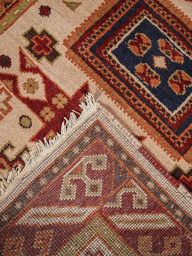 Hand Knotted Wool & Silk ECO-Friendly Oriental Area Rugs - 10'x13', Rectangle Shape, Cream Burgundy Color, Classic Oriental Traditional, Medium Pile Handmade Area Rugs (AF0102)