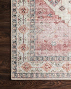 Loloi Skye Collection SKY-02 Ivory/Berry 6'-0" x 6'-0" Round Area Rug