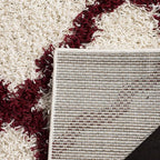SAFAVIEH Dallas Shag Collection Area Rug - 8' Square, Ivory & Red, Trellis Design, Non-Shedding & Easy Care, 1.5-inch Thick Ideal for High Traffic Areas in Living Room, Bedroom (SGD257R)