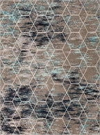 Unique Loom Trellis Frieze Collection Area Rug - Geometric (9' x 12', Blue Multi/ Ivory)