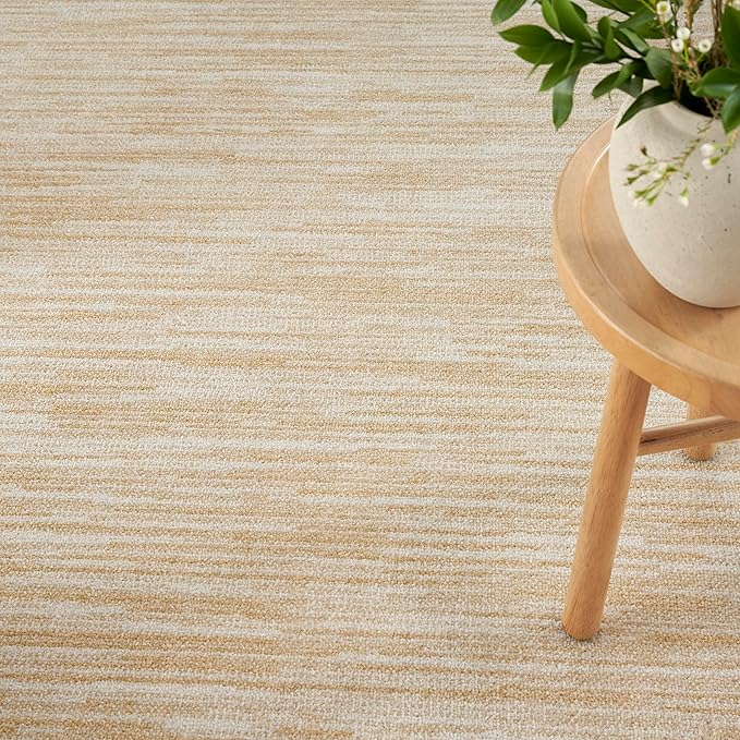 Nourison Home Nourison Essentials Ivory Gold 4' x 6' Area Rug - Easy Clean, Non Shedding, Bed Room, Living Room, Dining Room, Kitchen (4' x 6')