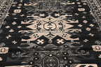 Unique Loom Taftan Collection Border Geometric Tribal Inspired Design Area Rug (6' 0 x 9' 0 Rectangular, Black/ Gray)