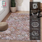 RUGSURE Washable Area Rugs, 6' x 9' - 1/6 Thick - Stain & Water Resistant Non-Slip - Perfect Resistant Rug for Living Room, Bedroom, Nursery, Pet & Child Friendly, Vibrant Colors Rugs, Purple