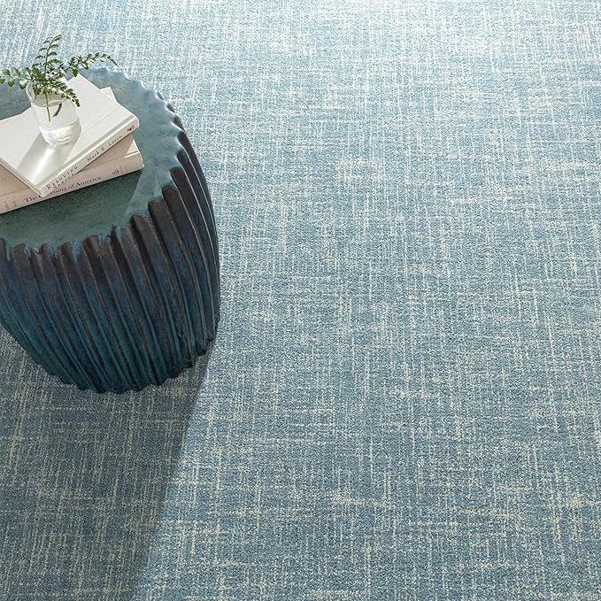 Dash and Albert Crosshatch Wool Area Rug - 7.5 X 9.5 Aegean Solid Hand Micro Hooked Accent Rug - Durable, High Traffic Areas Bedroom, Hallway, Stairs - Premium Luxury Hotel Quality Soft Breathable