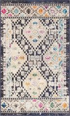 SAFAVIEH Madison Collection Accent Rug - 2'2" x 4', Black & Yellow, Boho Diamond Distressed Design, Non-Shedding & Easy Care, Ideal for High Traffic Areas in Entryway, Living Room, Bedroom (MAD418Z)